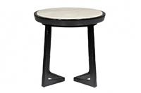 Marble Top Birch Wood Side Table