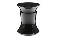 Black Lacquer Drum Side Table